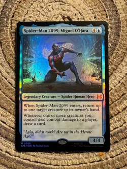 SPIDER-MAN 2099 MIGUEL O'HARA FOIL - Mythic - SPE - Spider-Man Eternal MTG 0008 - Image 1