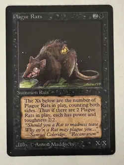 Magic the Gathering MTG Beta Plague Rats LP- Beta Bob) - Image 1