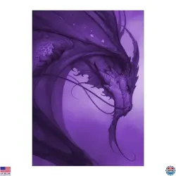 100 MTG Card Sleeves + 100 Inner Sleeves - Soul Purple Dragon Textured Design - Image 1