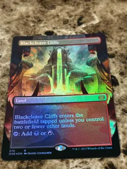 BLACKCLEAVE CLIFFS Magic MTG Phyrexia All Will Be One Borderless Foil - Image 1