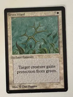 Magic the Gathering MTG Beta Green Ward LP (Beta Bob) - Image 1
