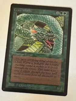 Magic the Gathering MTG Beta Craw Wurm LP- (Beta Bob) - Image 1