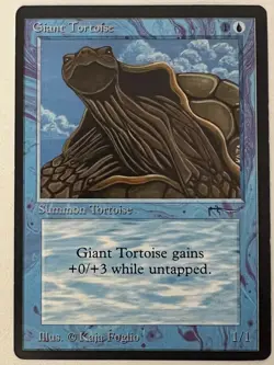 Magic the Gathering MTG Arabian Nights Giant Tortoise Dark MP (Beta Bob) - Image 1