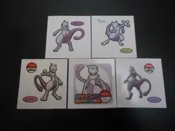 Pokemon Card Daiichi Bread Promo Sticker Mewtwo x5 SET #4254 - Image 1