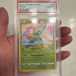 2020 POKEMON SWORD & SHIELD VIVID VOLTAGE #009 CELEBI AMAZING RARE PSA 10 - Image 1