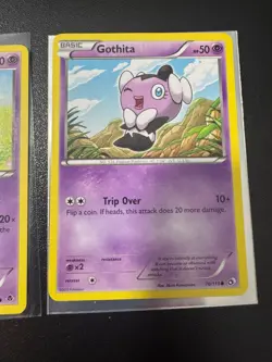 Gothita Pokemon Cards 43/98 Emerging Powers 70/113 Lefendary Treasures Rare Goth - Image 3