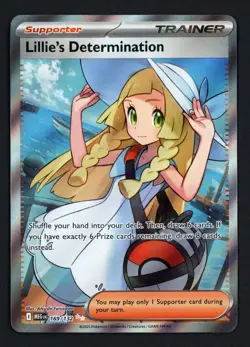 Lillie's Determination 169/132 Mega Evolution Ultra Rare Pokemon TCG - Image 1
