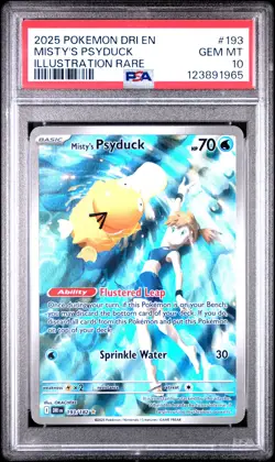 2025 POKEMON DRI EN-DESTINED RIVALS ILLUSTRATION RARE MISTY'S PSYDUCK PSA 10 - Image 1
