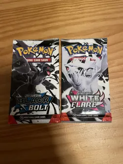 Pokemon Black Bolt and White Flare Booster Pack Set of 2 Factory Sealed - Image 1