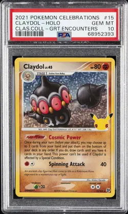2021 POKEMON CELEBRATIONS CLASSIC COLL #15 CLAYDOL-HOLO PSA 10 - Image 1