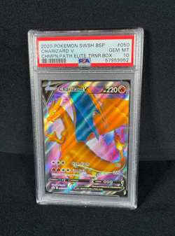 Pokemon Charizard V BSP 2020 Champions Path ETB #050 Full Art Holo Rare PSA 10 - Image 1
