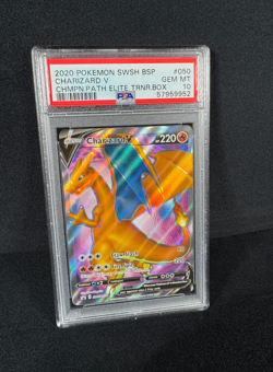 Pokemon Charizard V BSP 2020 Champions Path ETB #050 Full Art Holo Rare PSA 10 - Image 3