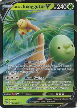 Holo Alolan Exeggutor V 005/078 Ultra Rare Pokemon GO - Image 1