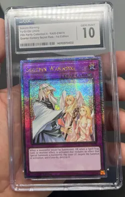 CGC 10 - Solemn Warning RA02-EN078 Quarter Century Rare Yugioh! Graded Card - Image 3