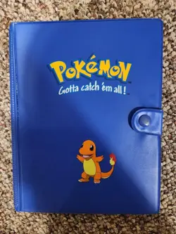 Vintage 1999 Pokemon Charmander Blue 4 Pocket 30 Page Trading Card Binder Rare - Image 4