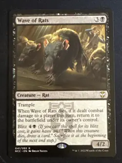 1x Wave of Rats (041) Streets of New Capenna Commander LP MTG Magic x1 MKE - Image 1