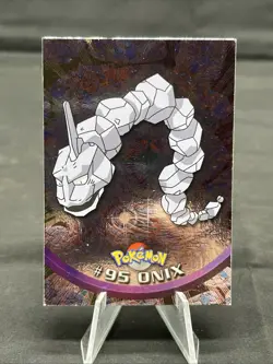 2000 Topps Pokemon Tv Animation Edition Foil Card #95 Onix Blue Label NM - Image 1