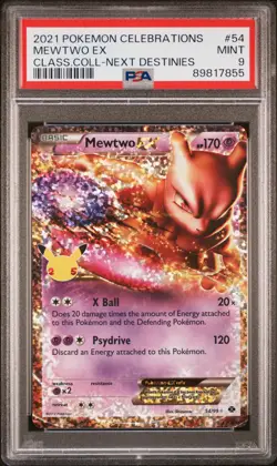 2021 POKEMON CELEBRATIONS CLASSIC COLLECTION #54 MEWTWO EX PSA 9 - Image 1