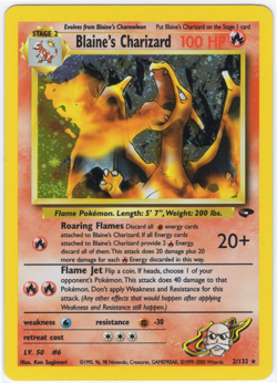POKEMON 2000 BLAINE'S CHARIZARD 2/132 GYM CHALLENGE UNLIMITED NEAR MINT - Image 1