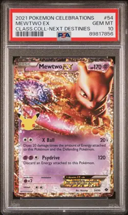 2021 POKEMON CELEBRATIONS CLASSIC COLLECTION #54 MEWTWO EX PSA 10 - Image 1