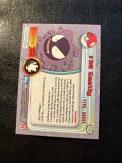 Pokemon 2000 Topps Series 2 Blue Logo Gastly #92 Foil - Image 2