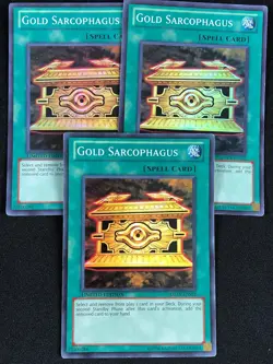 YUGIOH GOLD SARCOPHAGUS DREV-ENSE2 SUPER X3 (LP) - Image 1