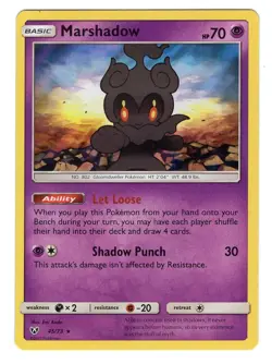 Pokemon TCG Marshadow Sun & Moon Shining Legends 45/73 Holo Rare Card NM - Image 1