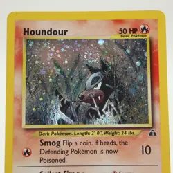 Houndour 5/75 Neo Discovery Holo Swirl Vintage Pokemon TCG Card Rare LP Light - Image 2
