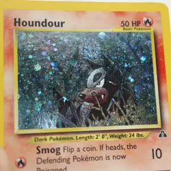 Houndour 5/75 Neo Discovery Holo Swirl Vintage Pokemon TCG Card Rare LP Light - Image 5