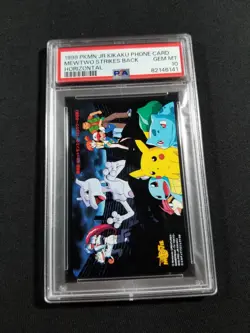 Pokemon Japanese Mewtwo Strikes Back Horizontal PSA 10 GEM MINT Phone Card - Image 2