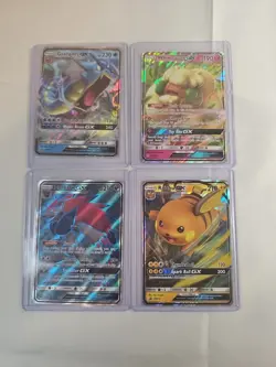 Pokemon Card Gx Lot Of 4 Raichu Gx Gyarados Gx Whimsicott Gx Zoroark Gx - Image 1