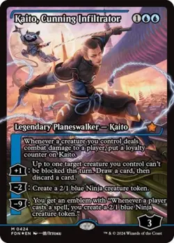 Japanese Kaito, Cunning Infiltrator (Showcase) -Foil Light Play MTG Foundations - Image 1