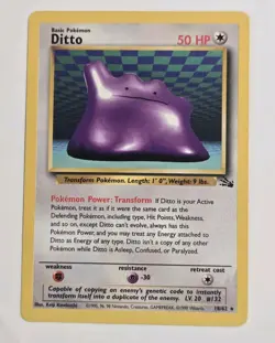 Ditto 18/62 Original Non Holo Rare Fossil Set Pokemon Card WOTC TCG 1999 NM - Image 1