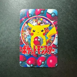 S2041 Pikachu Ace of Spades Pokemon Televi-kun Vintage Poker Playing Card 1998 - Image 2