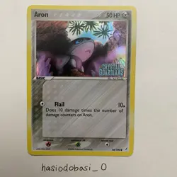 Aron 44/100 Ex Crystal Guardians Stamped Reverse Holo Pokemon Card NM - Image 1