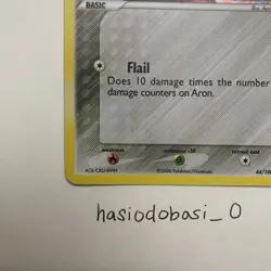 Aron 44/100 Ex Crystal Guardians Stamped Reverse Holo Pokemon Card NM - Image 5