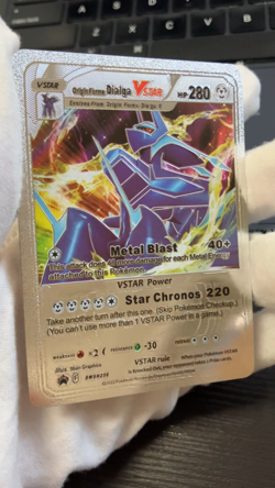 Dialga Vstar Silver Foil Fan Art Vinyl Collector Pokemon Card Costumed - Image 2
