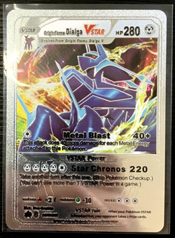 Dialga Vstar Silver Foil Fan Art Vinyl Collector Pokemon Card Costumed - Image 4