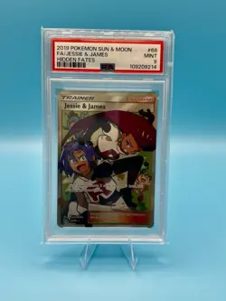 Pokemon TCG Jessie & James Trainer Full Art Ultra Rare Card 68/68 Hidden Fates - Image 1