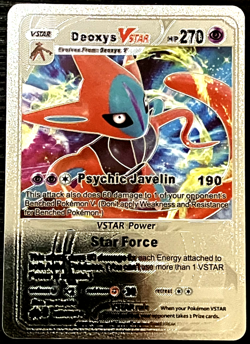 Deoxys Vstar Silver Foil Fan Art Vinyl Collector Pokemon Card Costume Made - Image 1