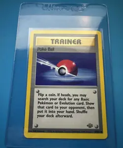 Poke Ball 64/64 Jungle Unlimited Pokemon Card Trainer LP - Image 1