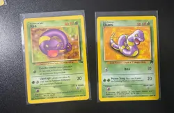 Abo 46/62 RARE French Fossil Pokemon Card & Ekans 56/82 Team Rocket Vintage Lot - Image 1