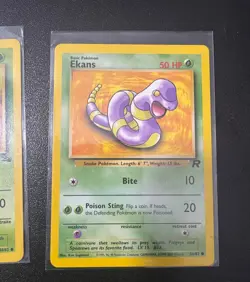 Abo 46/62 RARE French Fossil Pokemon Card & Ekans 56/82 Team Rocket Vintage Lot - Image 3