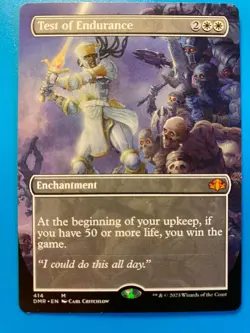 MTG 1x BORDERLESS Test of Endurance 414 Dominaria Remastered Magic the x1 NM - Image 1