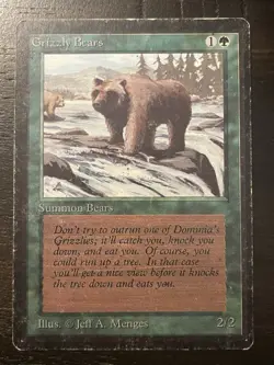 Magic the Gathering MTG Beta Grizzly Bears Heavy Play - Image 1