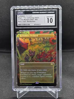 MTG Double Masters 2022 Foil Borderless Forbidden Orchard 405 CGC Gem Mint 10 - Image 1