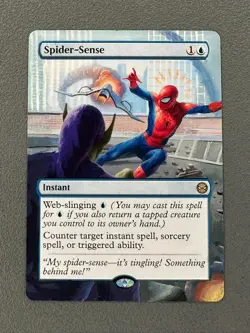 Spider-Sense MTG Marvels Spider-Man Hand Painted Borderless Extended Altered Art - Image 1