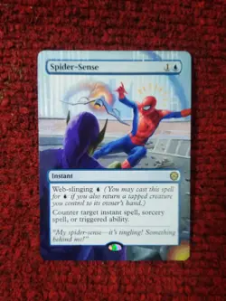 Spider-Sense MTG Marvels Spider-Man Hand Painted Borderless Extended Altered Art - Image 2