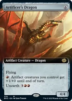 Artificer's Dragon (Extended Art) 376 MTG The Brothers' War Rare NP - Image 1