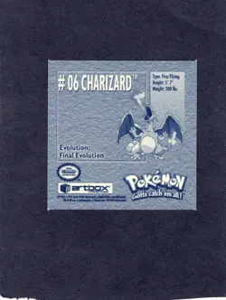 1999 Pokemon Artbox Stickers Series 1 Charizard #6 - Image 2